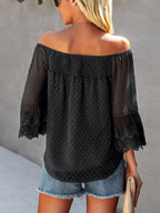 One Shoulder Solid Chiffon Top