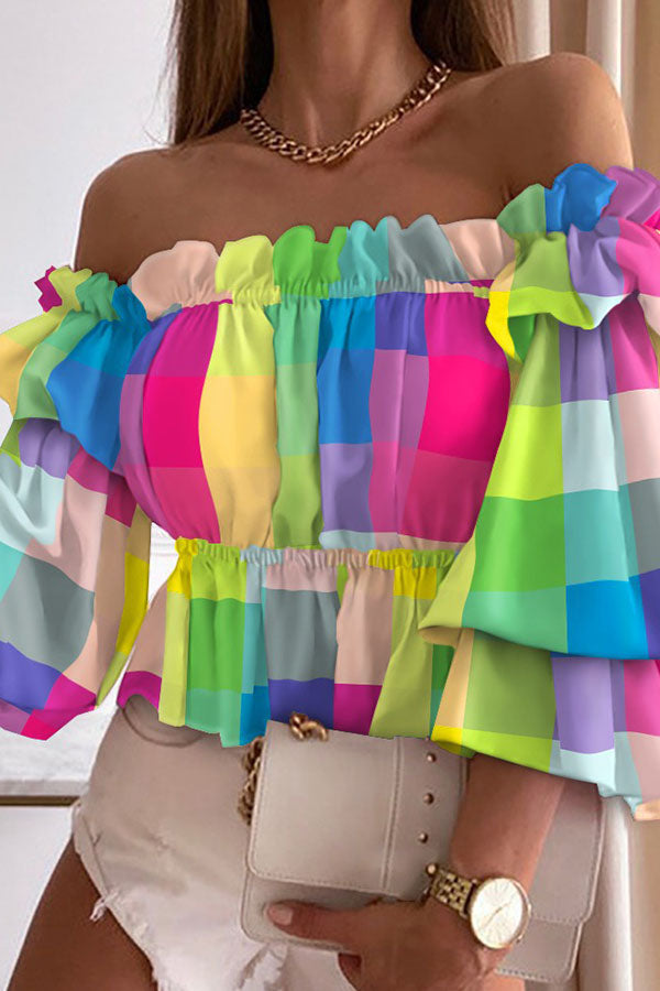 Printed Ruffle Blouse
