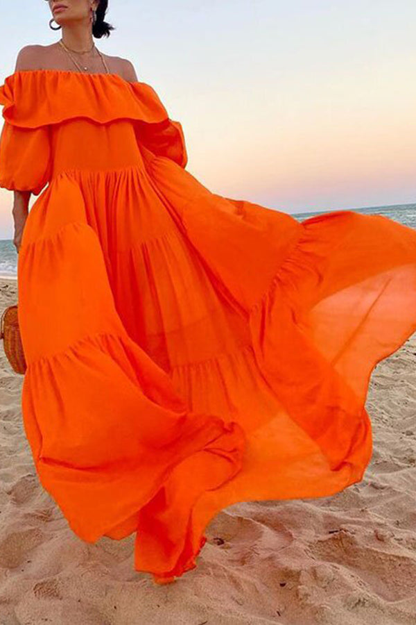 Vacation Strapless Solid Color Dress