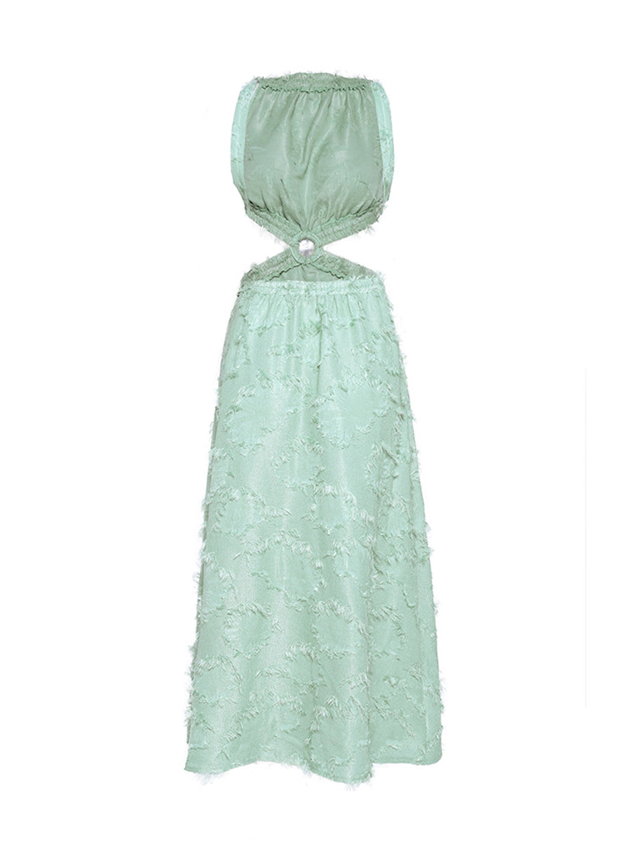 Chic Cutout Back Open Maxi Vacation Dress