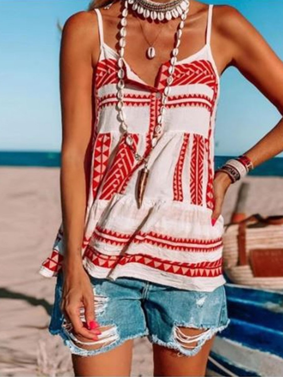Fashion Casual Ethnic Print Camisole