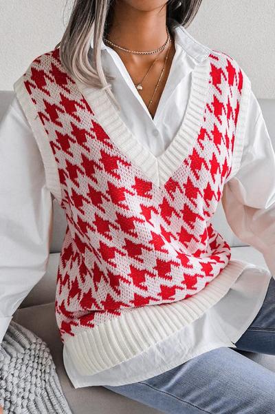 Houndstooth Sweater Vest