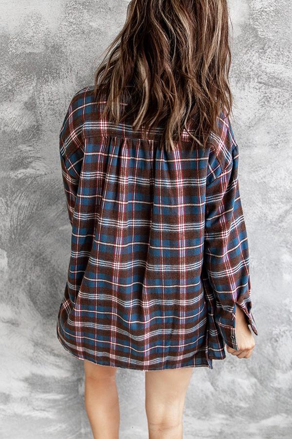 Jadine 90'S Boyfriend Plaid Blouse