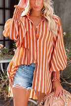 Printed Lapel Long-sleeved Temperament Shirt