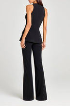 Women Power High Rise Side Zipper Flare Slim Fit Pants