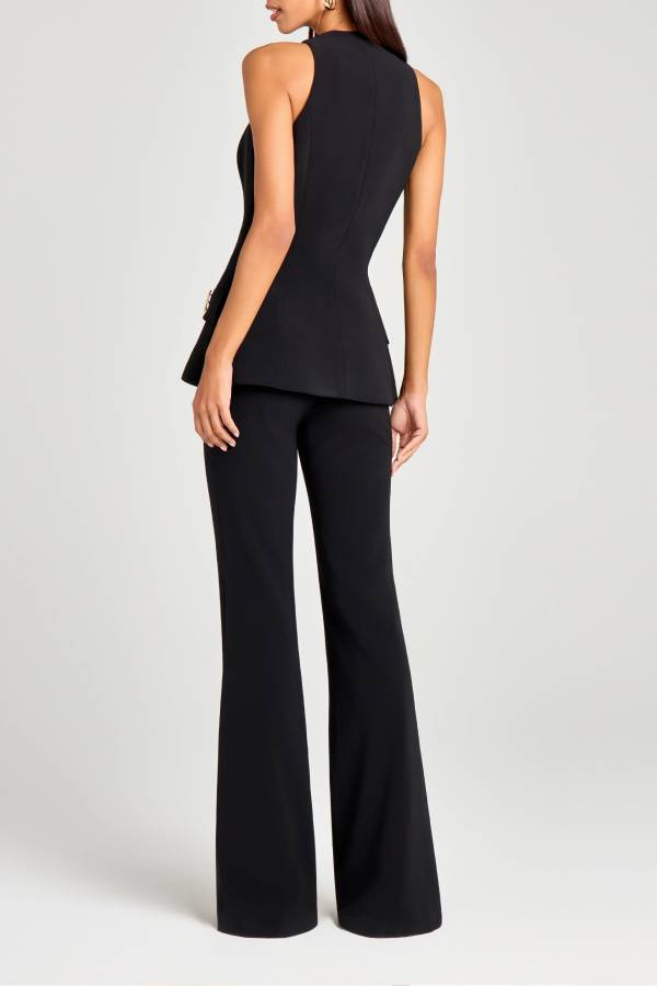Women Power High Rise Side Zipper Flare Slim Fit Pants