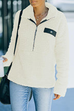Faux Berber Fleece Zipper Hoodie