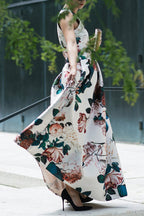 Vacation Style V-neck Sleeveless Print Dress