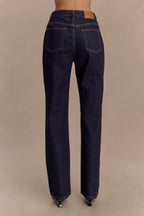 Stassi Denim High Waist Pocketed Straight Leg Jeans