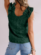 Solid Straps V-neck Jacquard Camisole