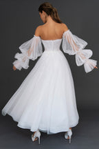 Elegant V-Neck Tube Top Dress Slim-Fit Midi Dress