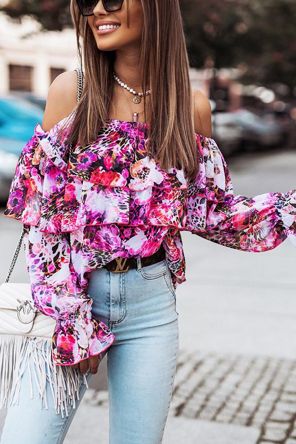 Floral Print Off-shoulder Top