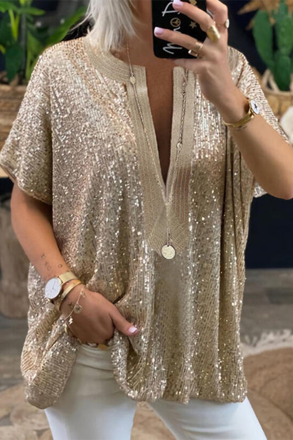 Solid Casual V-Neckline Half Sleeve Blouses