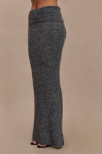 Charlotte Knit Ribbed Waist Fishtail Stretch Maxi Skirt
