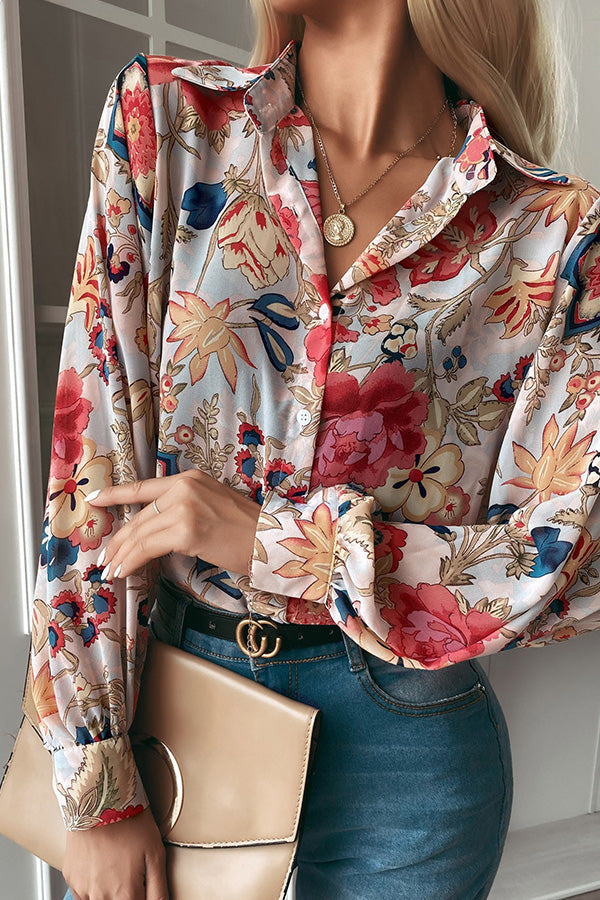 Flower Print Long Sleeve Shirt