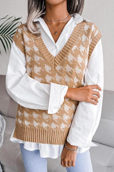 Houndstooth Sweater Vest