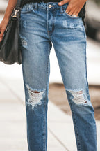Denim Distressed Pants