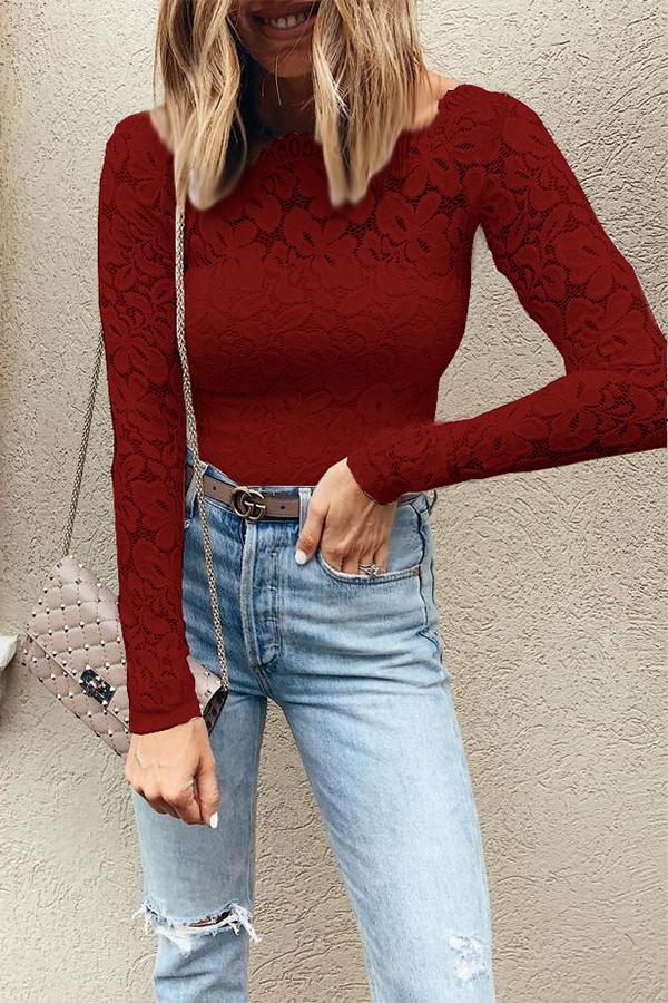 Lace Long-sleeved Top