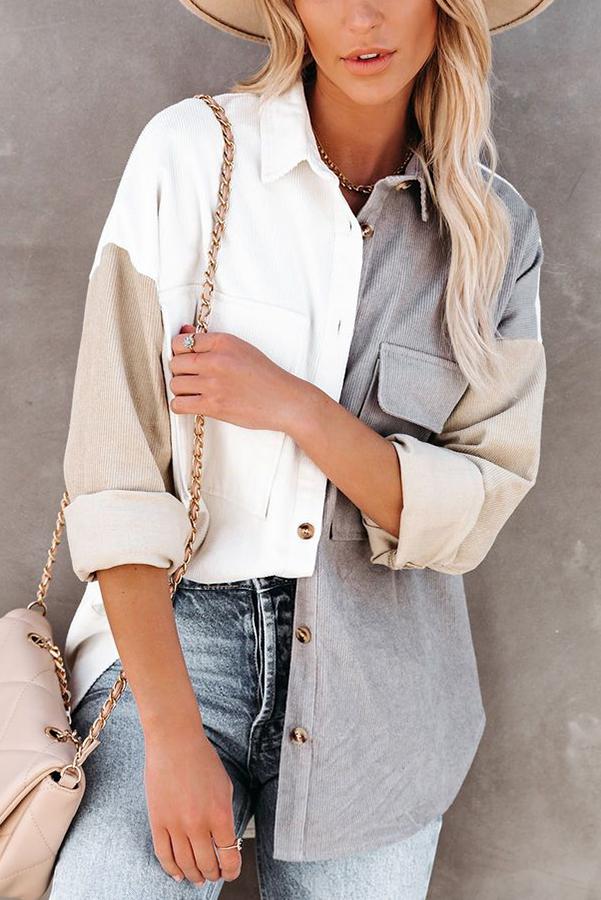 Pocketed Corduroy Shacket